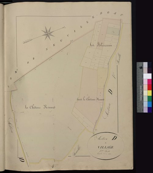 Hénonville - Cadastre napoléonien avec indication des propriétés de la famille d'Ivry, section D3