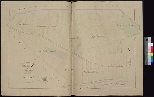 Hénonville - Cadastre napoléonien avec indication des propriétés de la famille d'Ivry, section D5