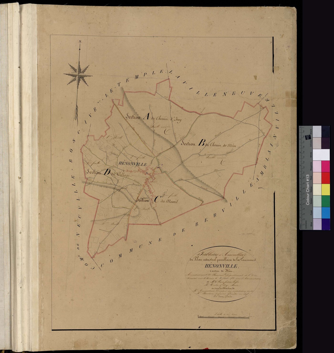 Hénonville - Cadastre napoléonien, tableau d'assemblage
