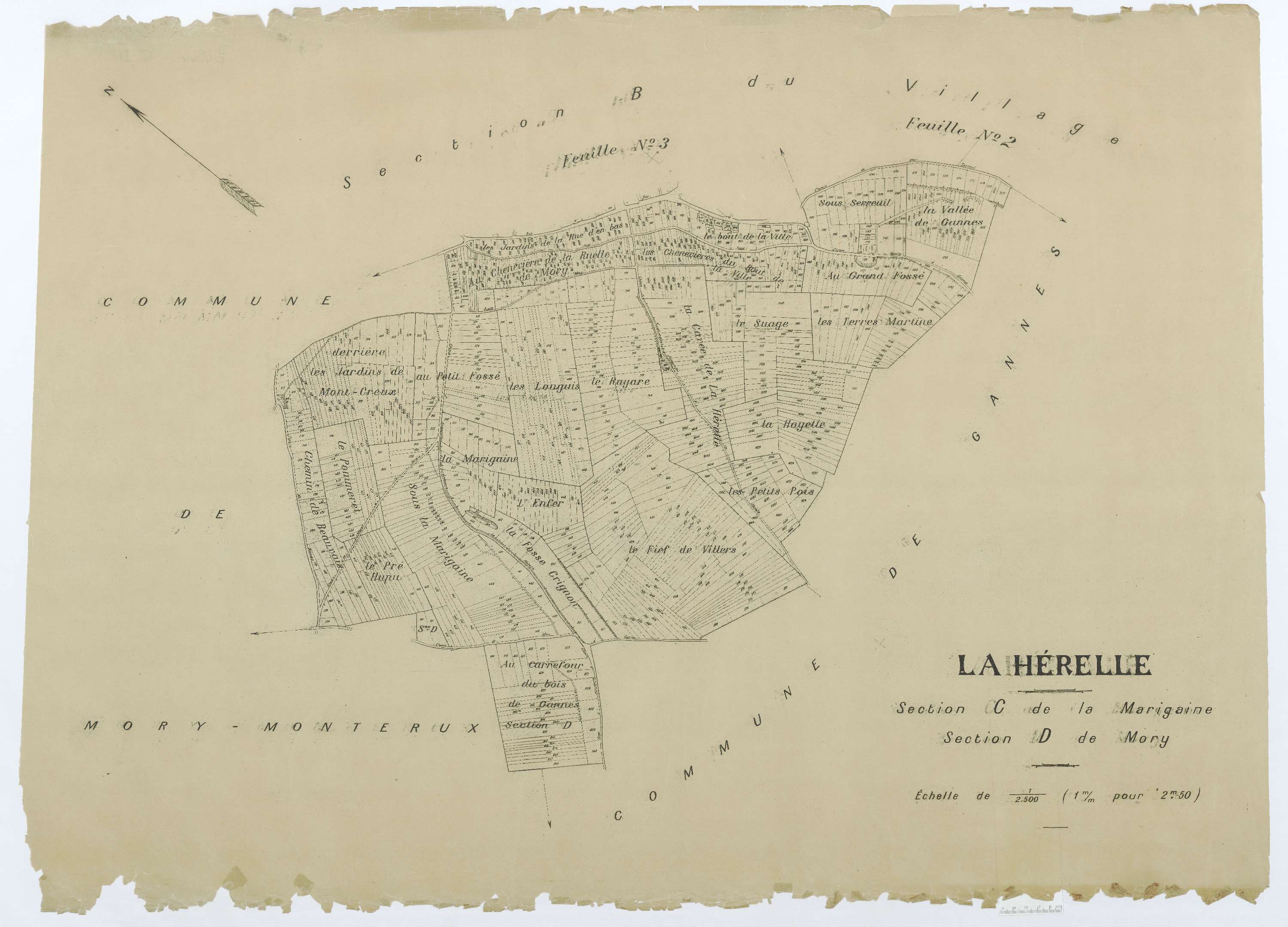 La Hérelle - Cadastre napoléonien (copie), sections C et D, copie calque