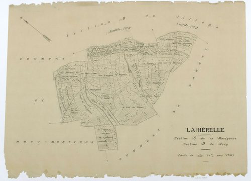 La Hérelle - Cadastre napoléonien (copie), sections C et D, copie calque
