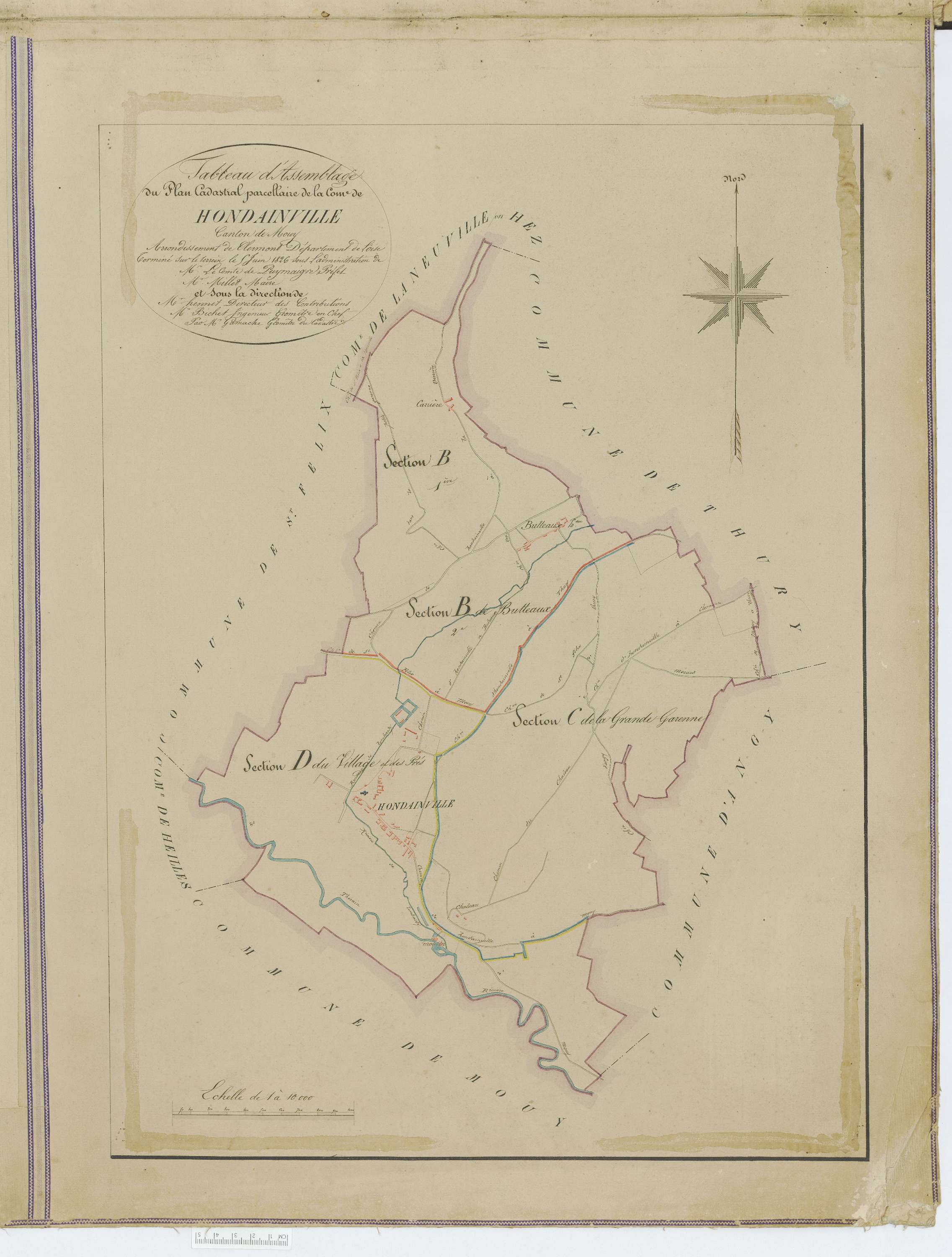 Hondainville - Cadastre napoléonien, tableau d'assemblage