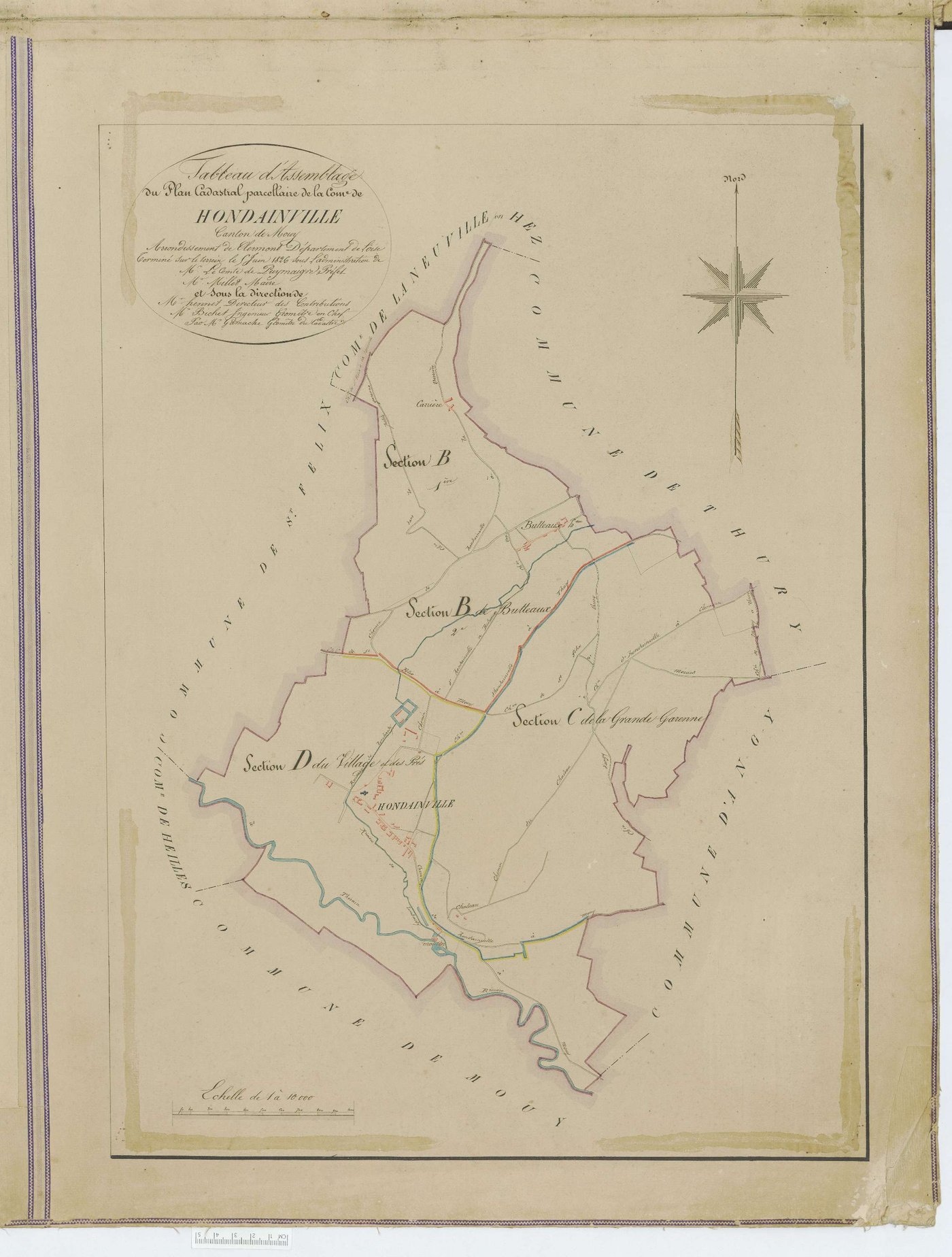 Hondainville - Cadastre napoléonien, tableau d'assemblage