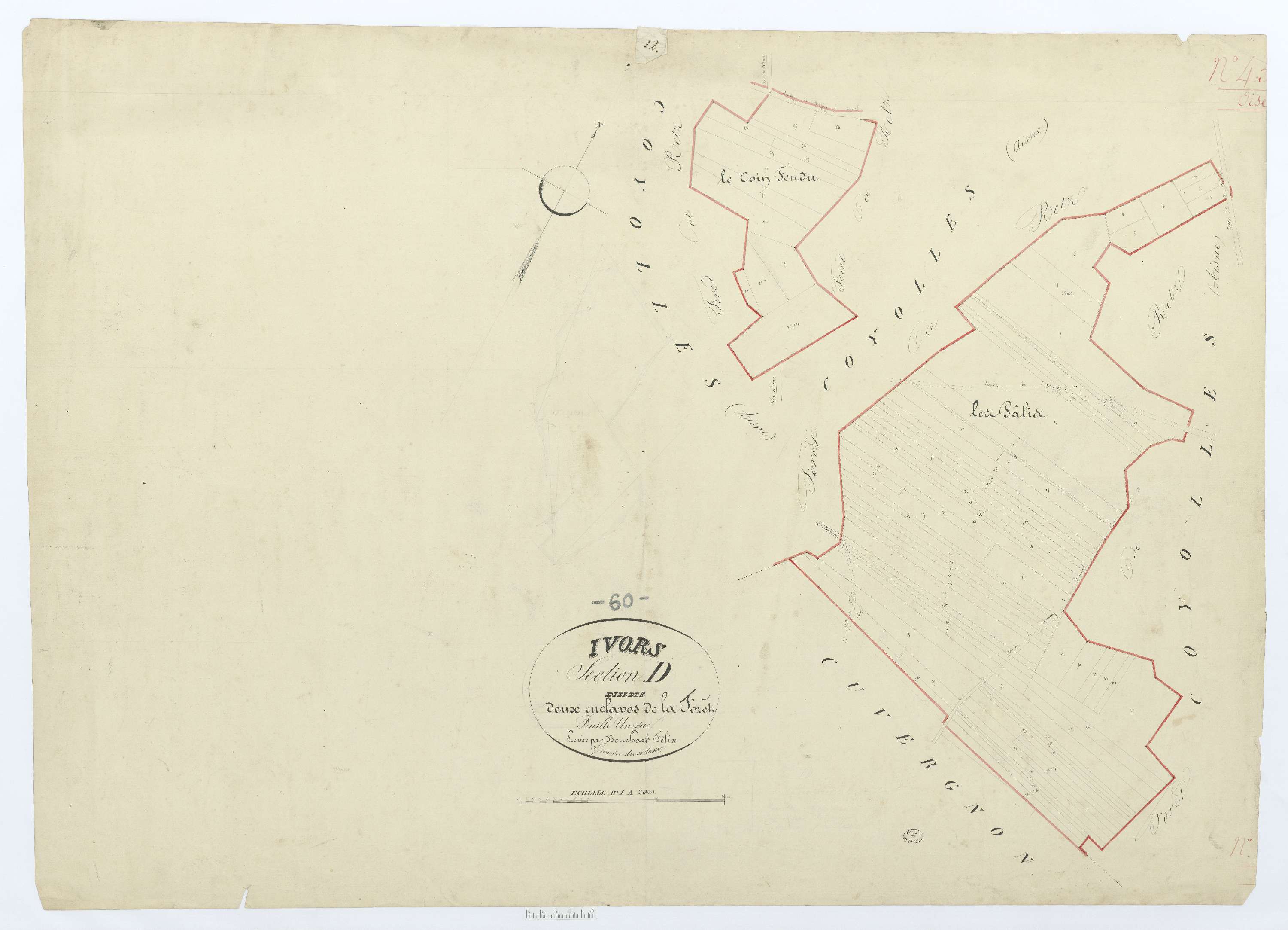 Ivors - Cadastre napoléonien, section D, feuille unique