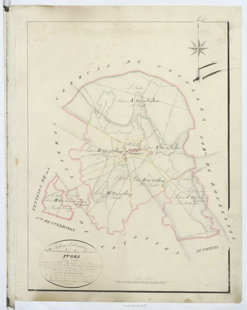 Ivors - Cadastre napoléonien, tableau d'assemblage