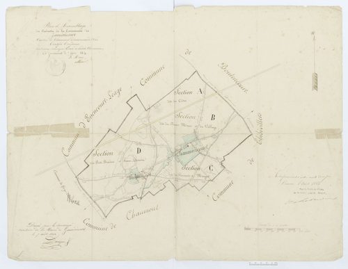 Jaméricourt - Cadastre napoléonien, tableau d'assemblage