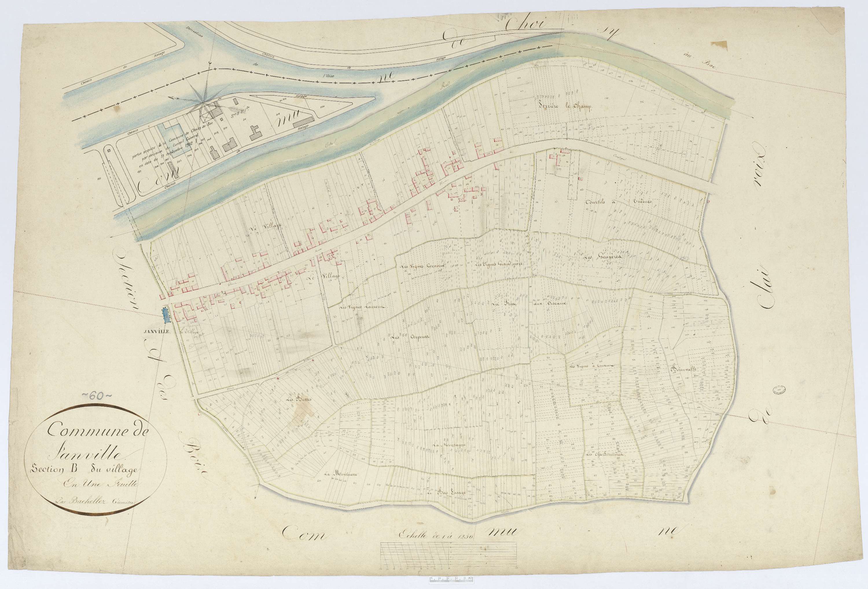 Janville - Cadastre napoléonien, section B, feuille unique