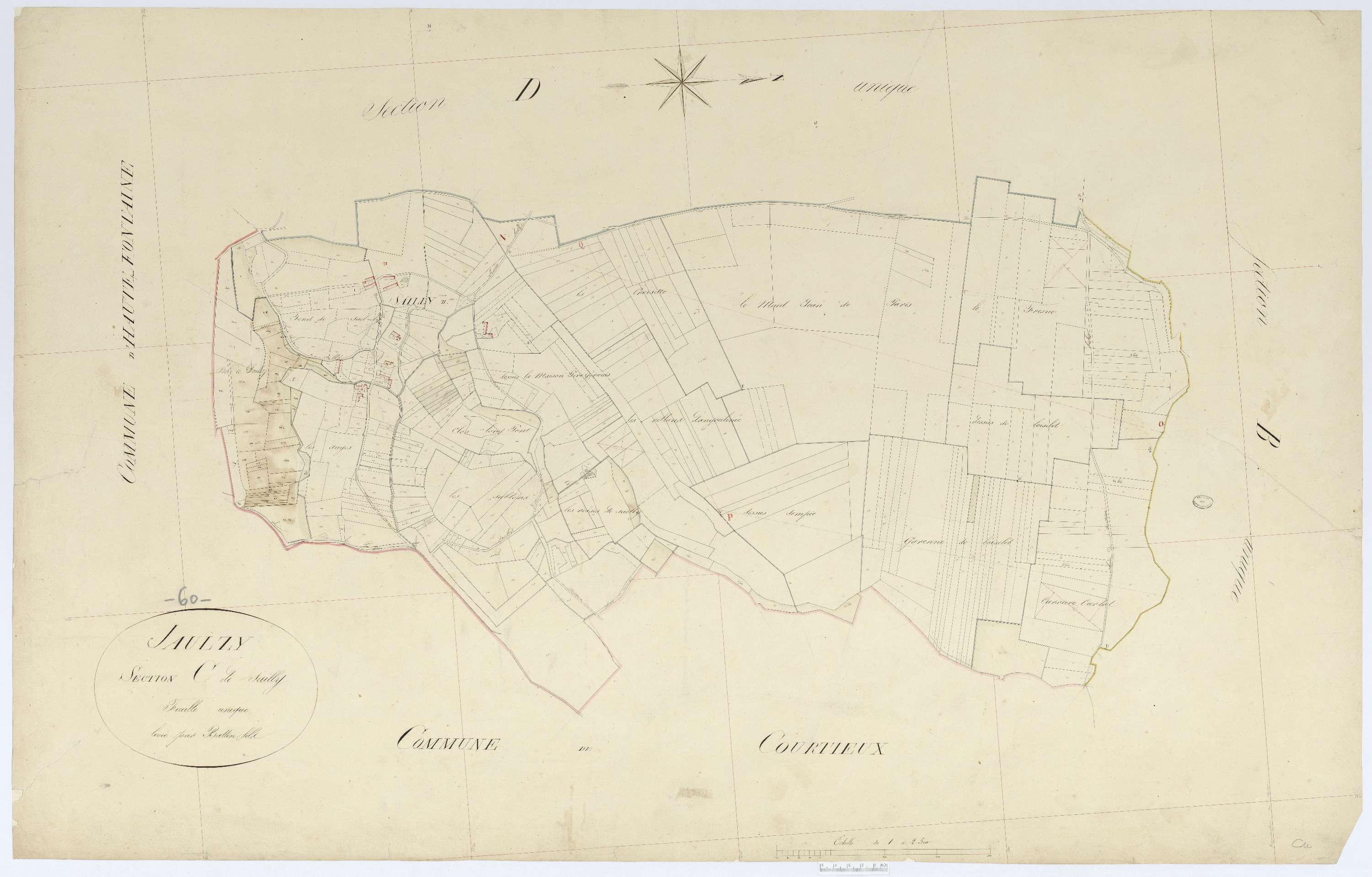 Jaulzy - Cadastre napoléonien, section C, feuille unique