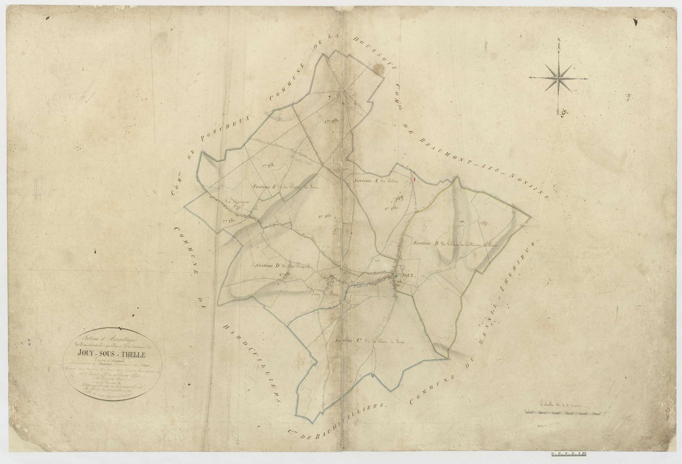 Jouy-sous-Thelle - Cadastre napoléonien, tableau d'assemblage