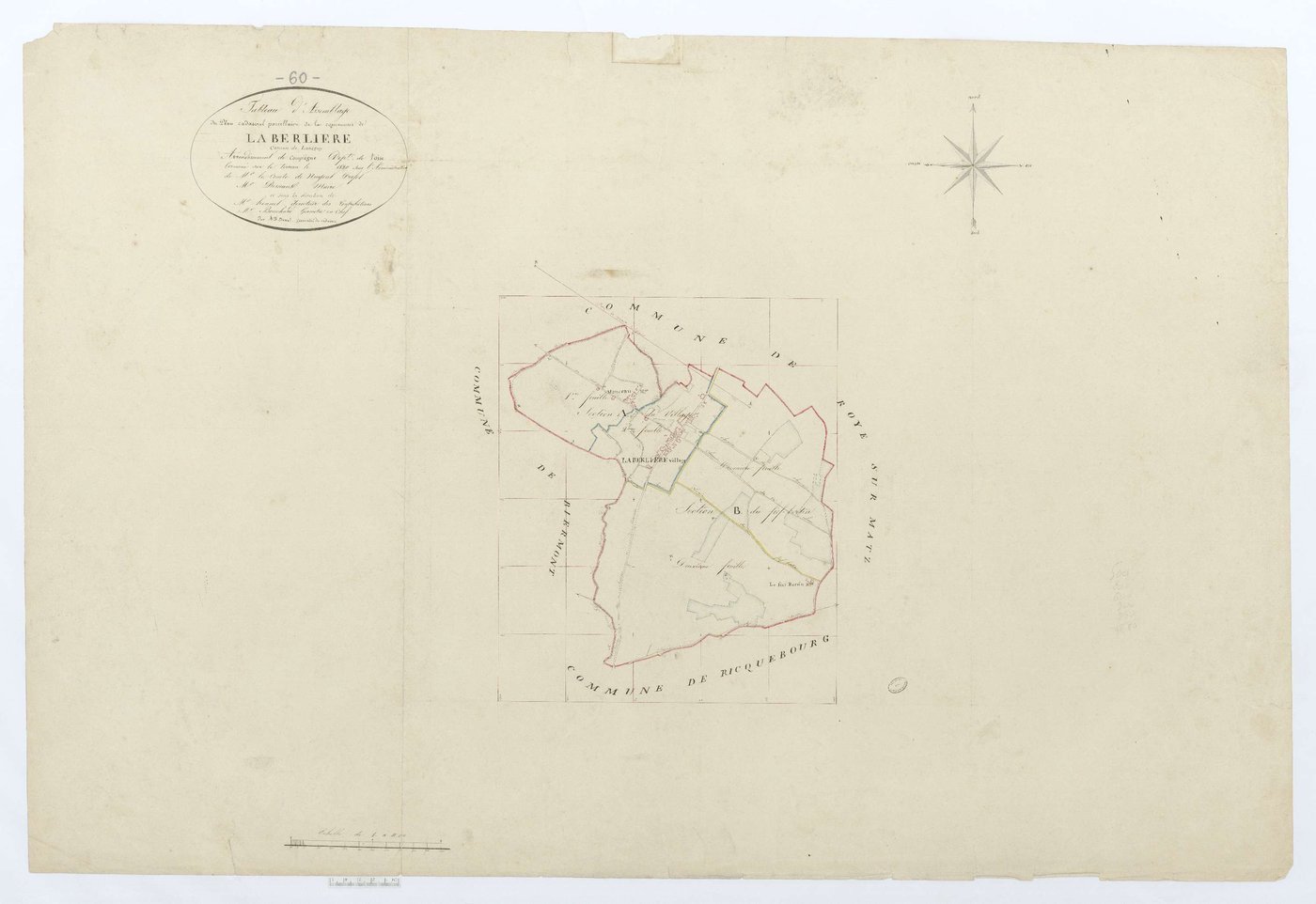 Berlière - Cadastre napoléonien, tableau d'assemblage