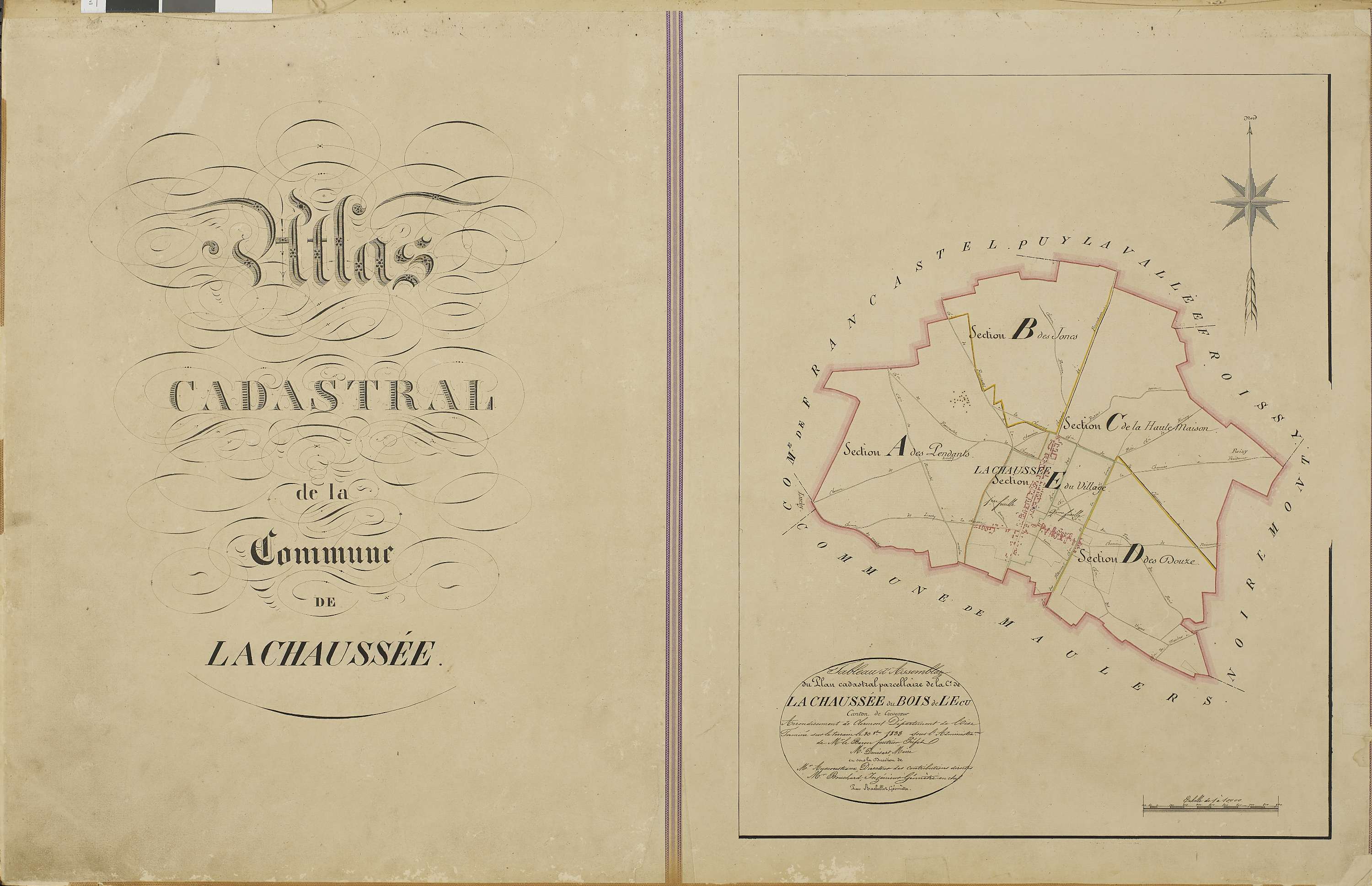 Lachaussée-du-Bois-d'Écu - Cadastre napoléonien, tableau d'assemblage