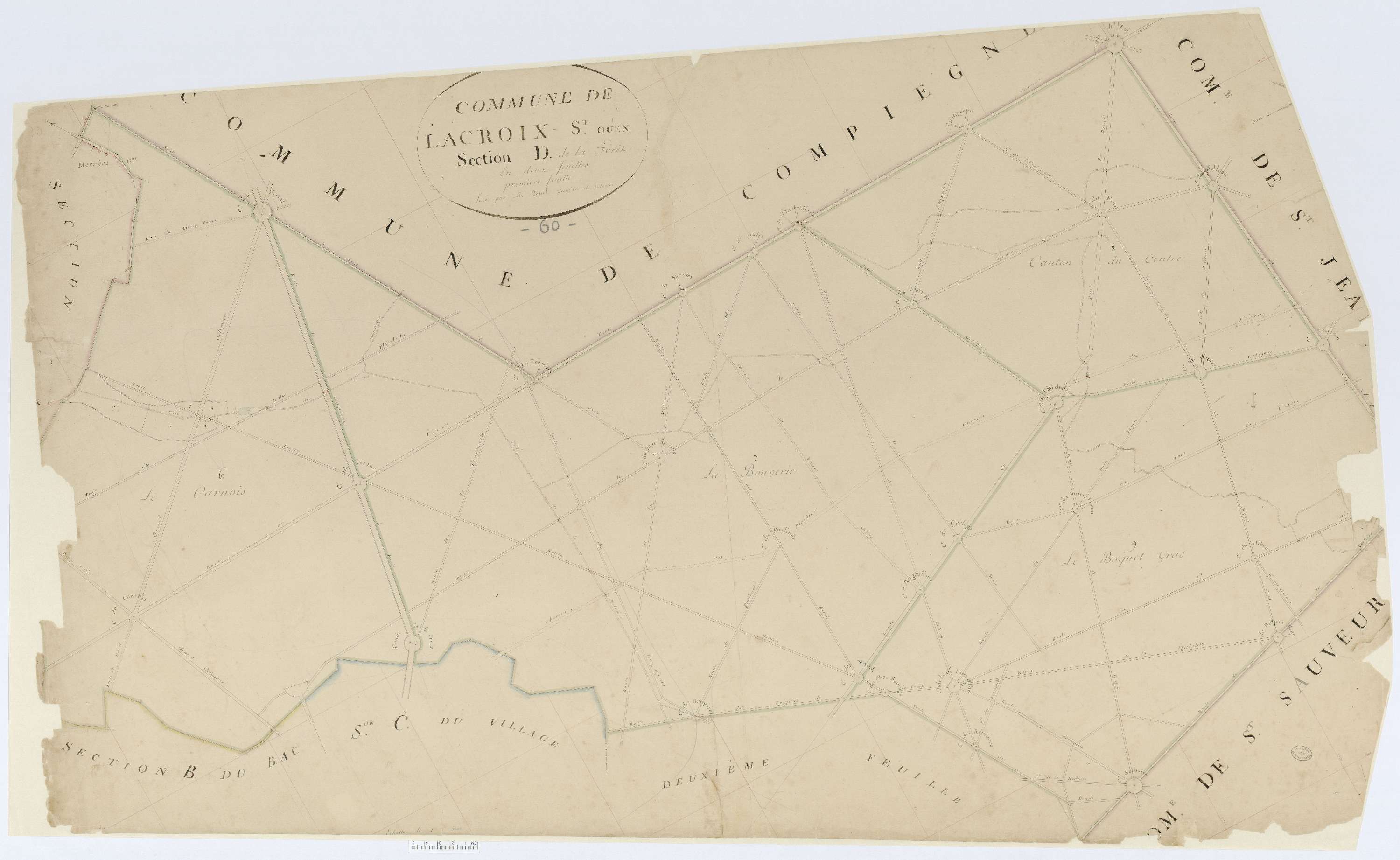 Lacroix-Saint-Ouen - Cadastre napoléonien, section D1