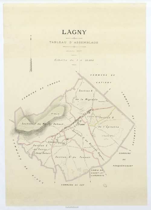 Lagny - Cadastre napoléonien (copie), tableau d'assemblage