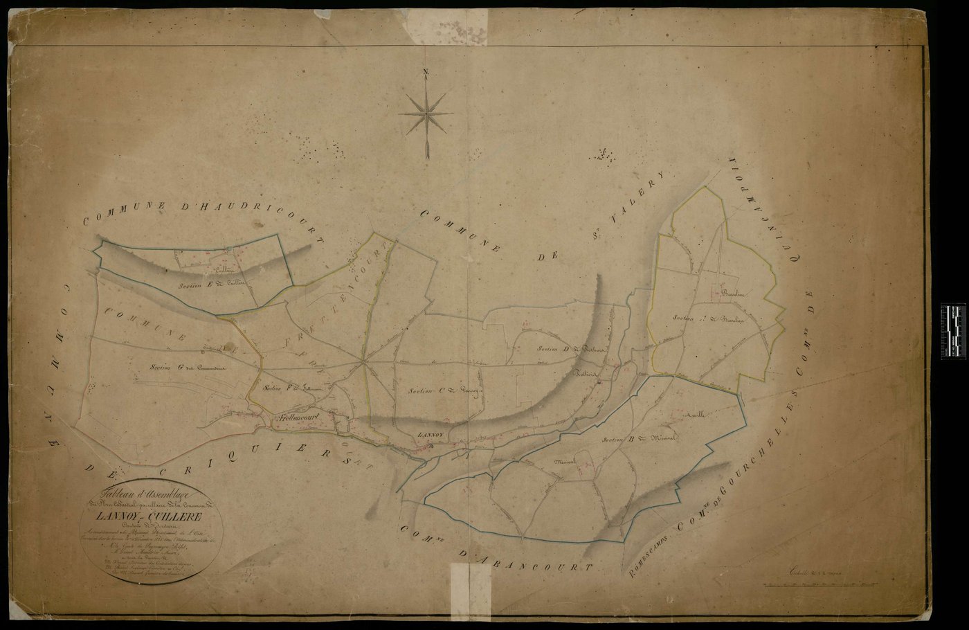 Lannoy-Cuillère - Cadastre napoléonien, tableau d'assemblage