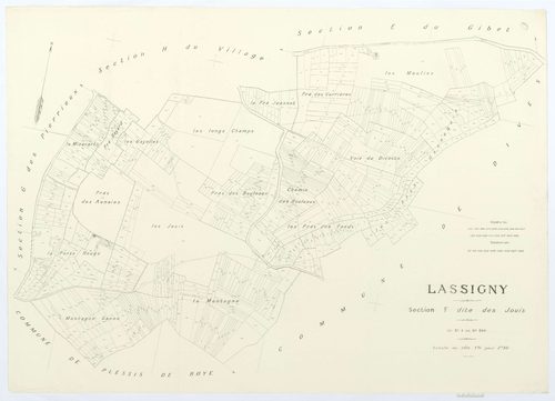 Lassigny - Cadastre napoléonien (copie), section F, feuille unique