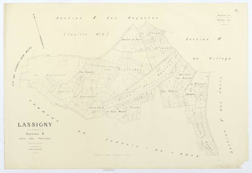 Lassigny - Cadastre napoléonien (copie), section G, feuille unique