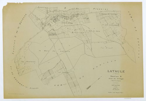 Lataule - Cadastre napoléonien (copie), section B, feuille unique, copie calque