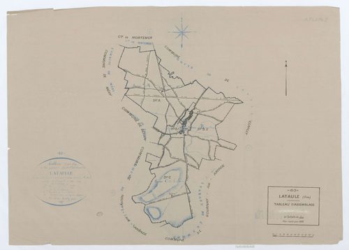 Lataule - Cadastre napoléonien (copie), tableau d'assemblage, copie calque