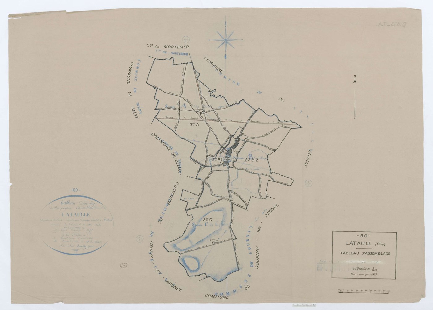 Lataule - Cadastre napoléonien (copie), tableau d'assemblage, copie calque