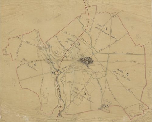 Lavilletertre - Cadastre napoléonien, copie calque du tableau d'assemblage