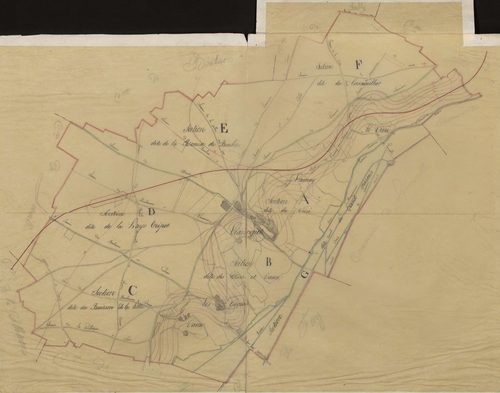Liancourt-Saint-Pierre - Cadastre napoléonien, copie calque du tableau d'assemblage