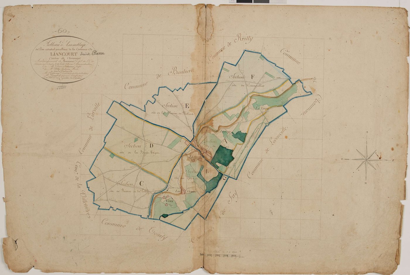 Liancourt-Saint-Pierre - Cadastre napoléonien, tableau d'assemblage