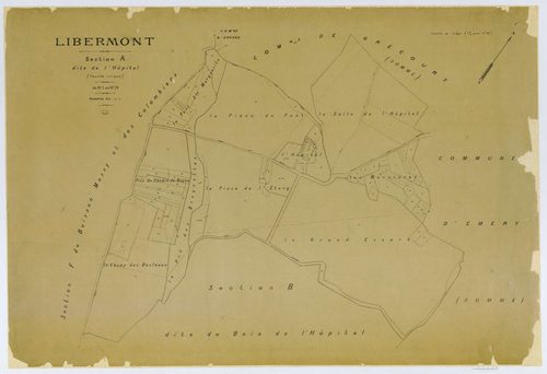 Libermont - Cadastre napoléonien (copie), section A, feuille unique, copie calque