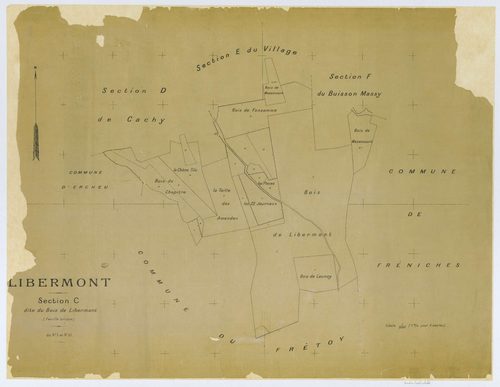 Libermont - Cadastre napoléonien (copie), section C, feuille unique, copie calque