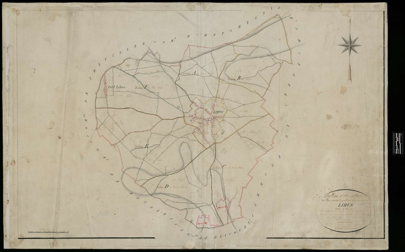 Lihus - Cadastre napoléonien, tableau d'assemblage