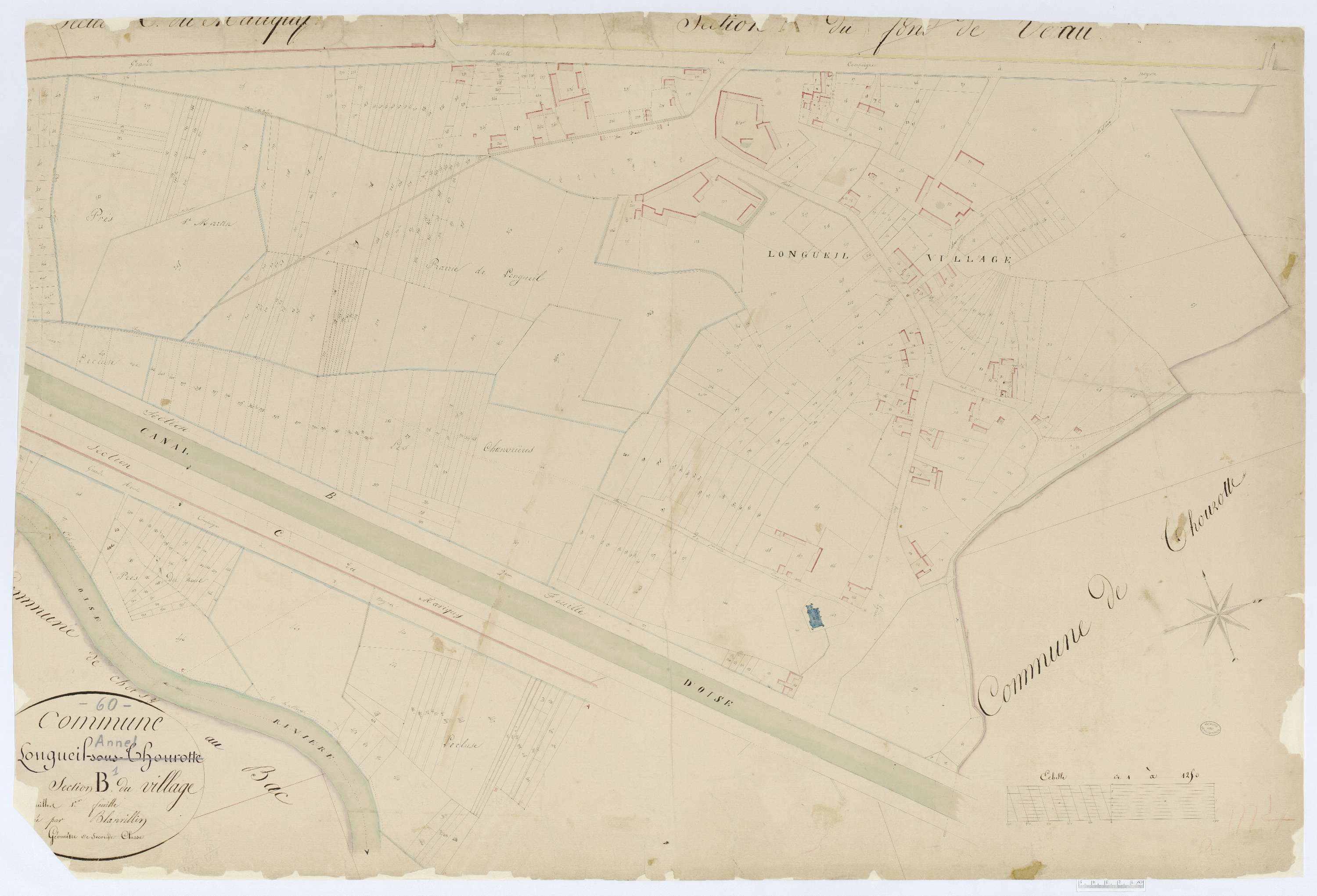 Longueil-Annel - Cadastre napoléonien, section B1