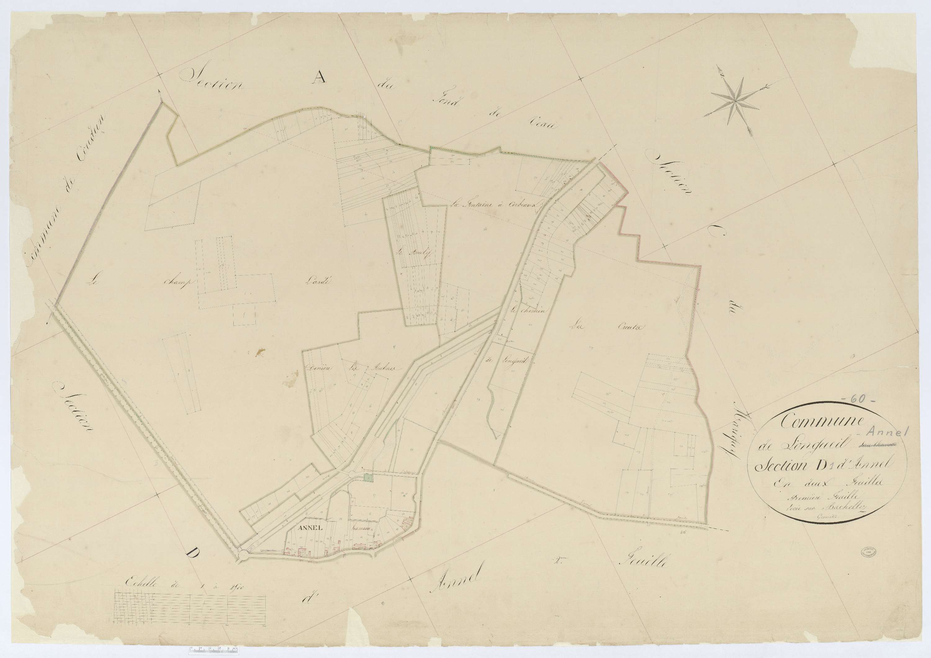 Longueil-Annel - Cadastre napoléonien, section D1