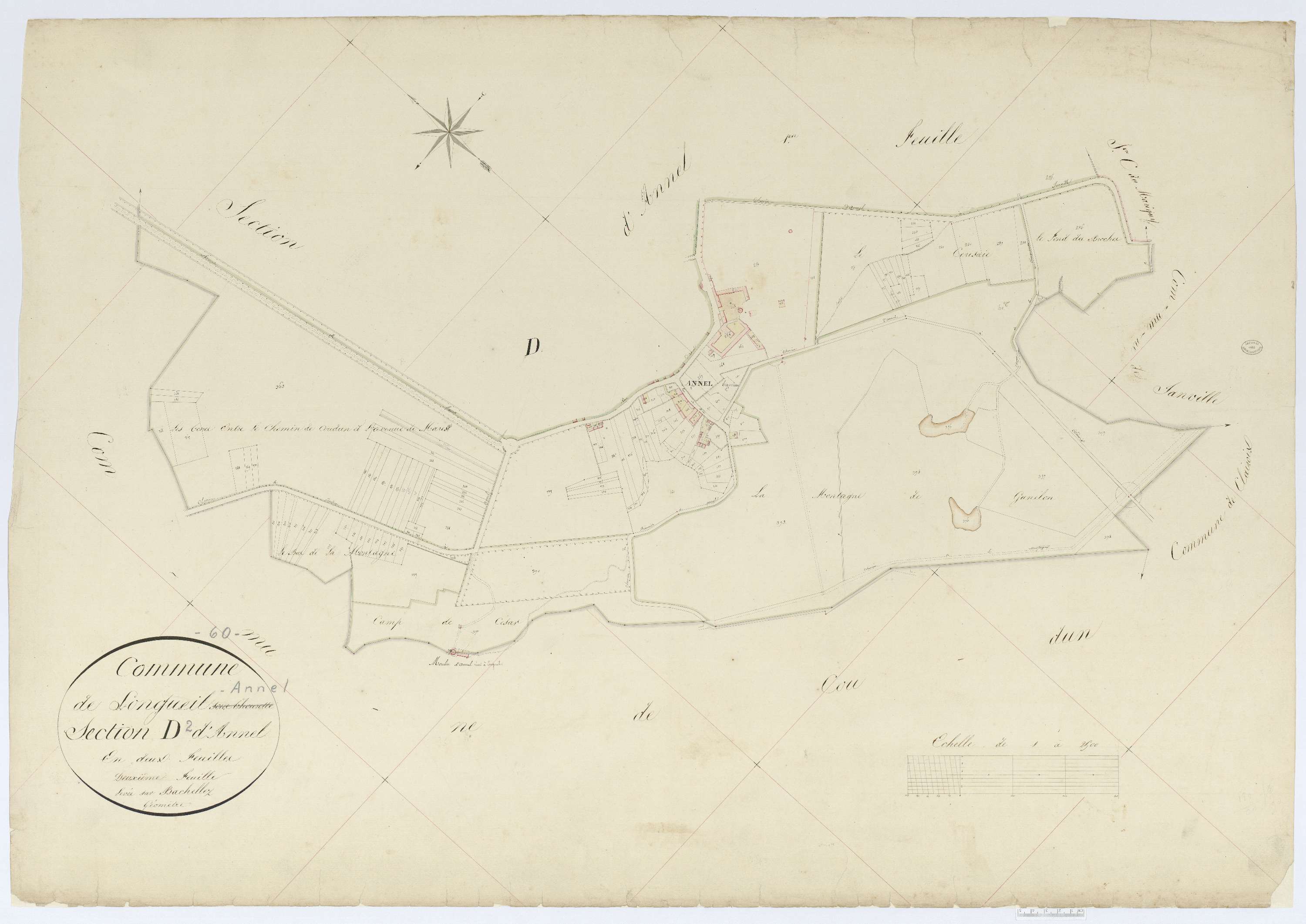 Longueil-Annel - Cadastre napoléonien, section D2