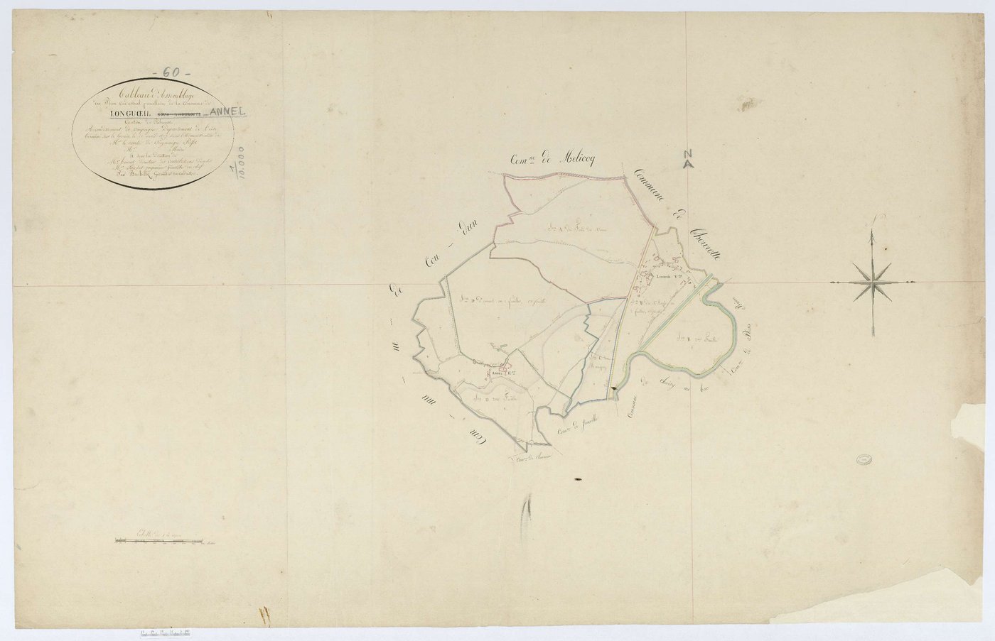 Longueil-Annel - Cadastre napoléonien, tableau d'assemblage