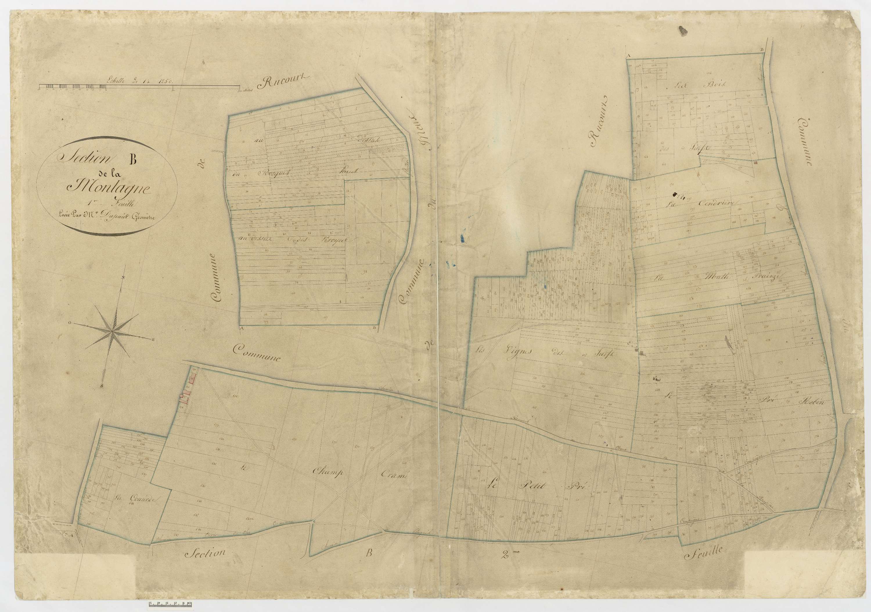 Longueil-Sainte-Marie - Cadastre napoléonien, section B1