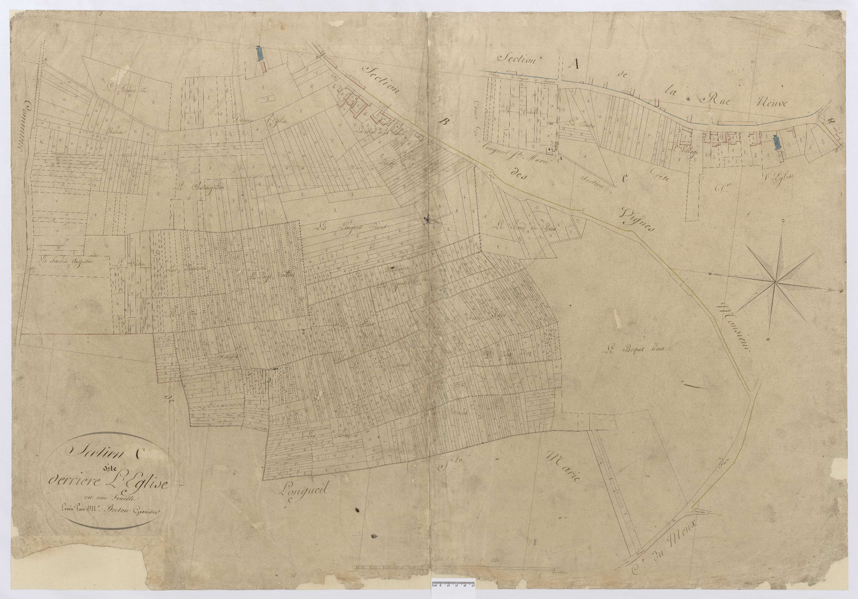 Longueil-Sainte-Marie - Cadastre napoléonien, section C de Rucourt