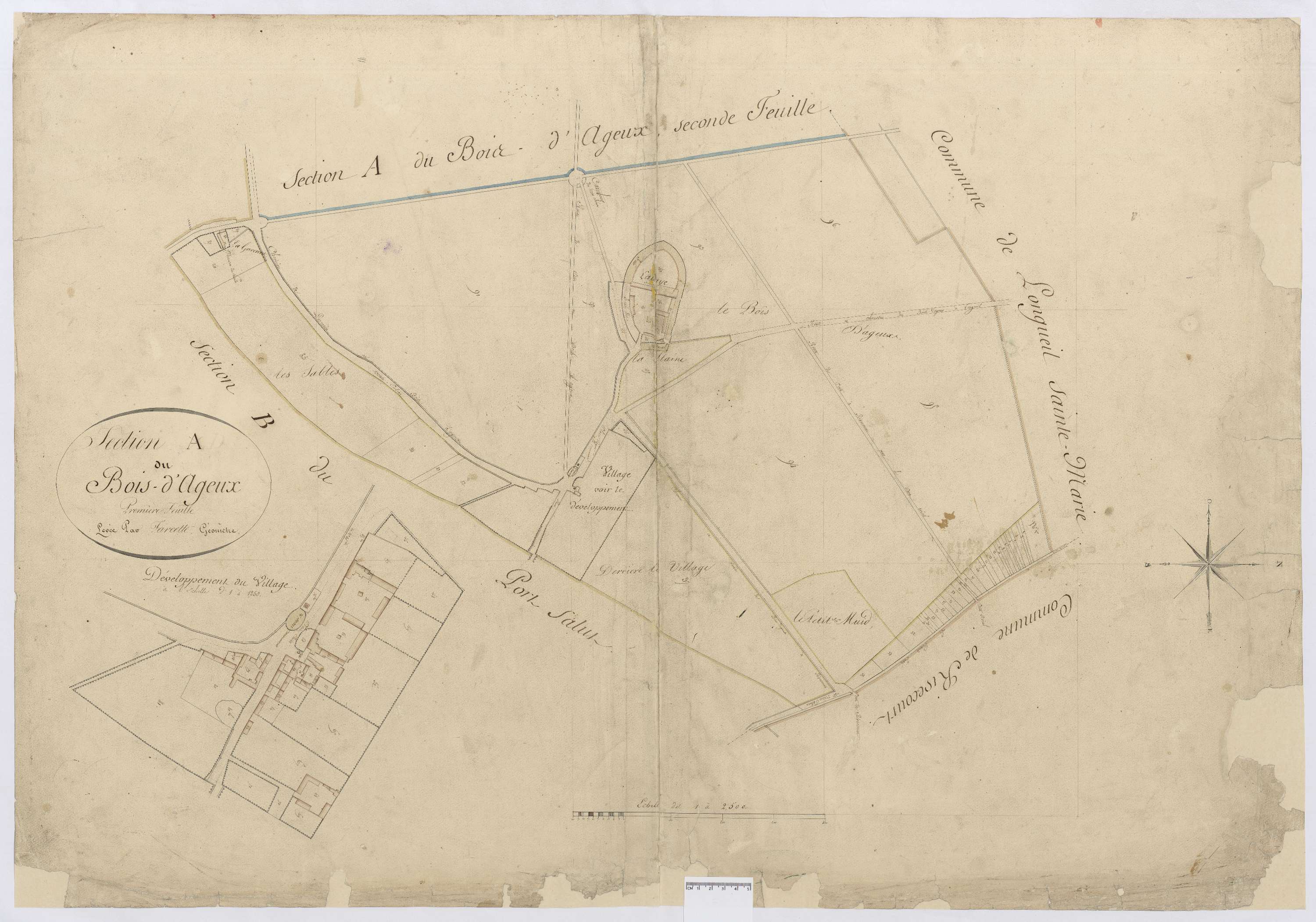 Longueil-Sainte-Marie - Cadastre napoléonien, section A1 de Bois d'Ageux