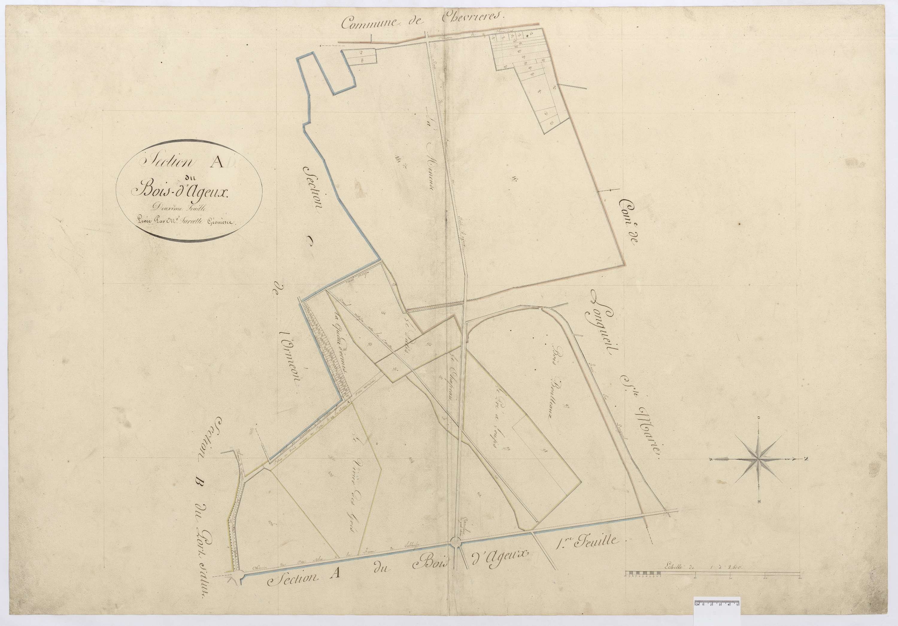 Longueil-Sainte-Marie - Cadastre napoléonien, section A2 de Bois d'Ageux