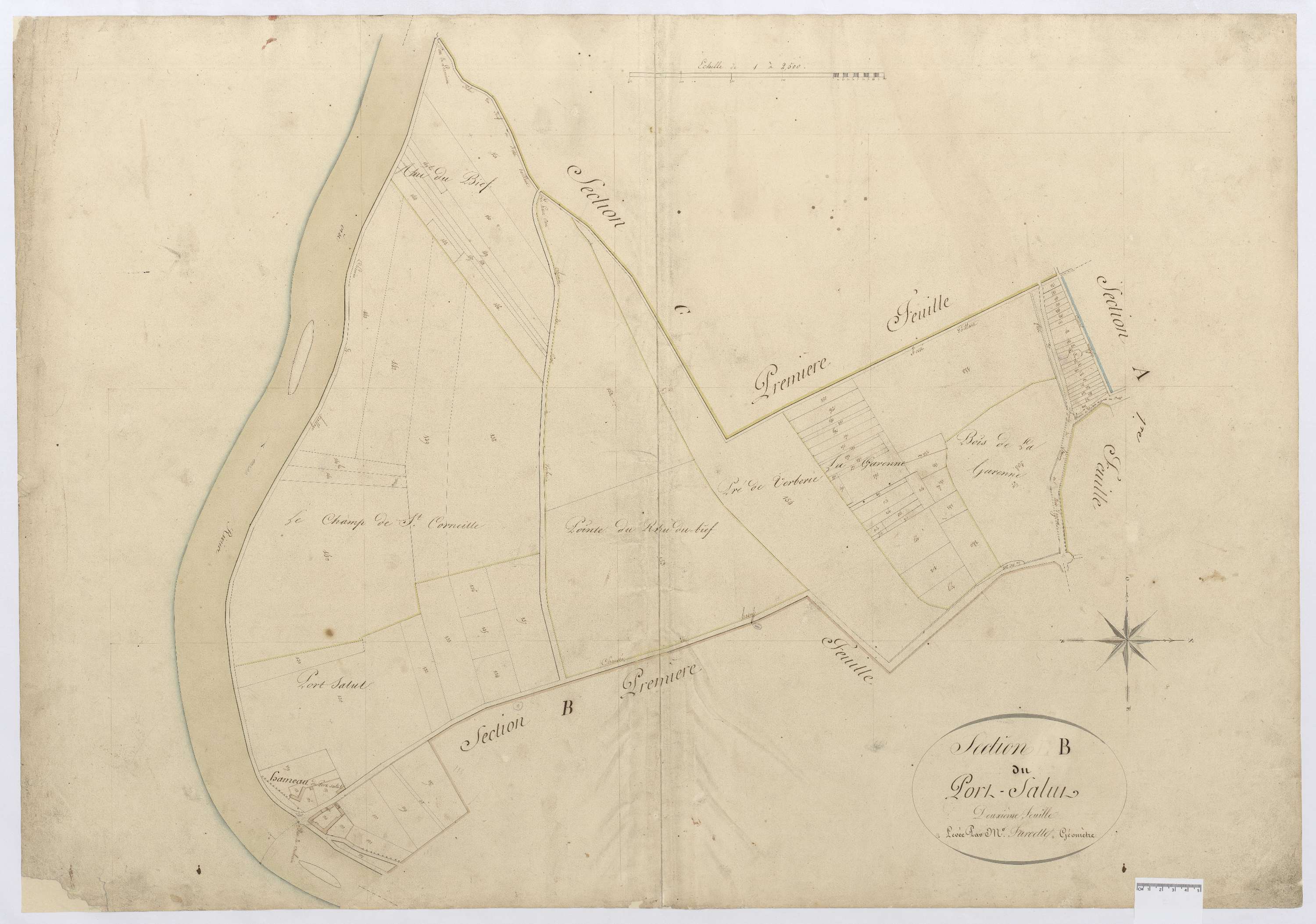 Longueil-Sainte-Marie - Cadastre napoléonien, section B2 de Bois d'Ageux