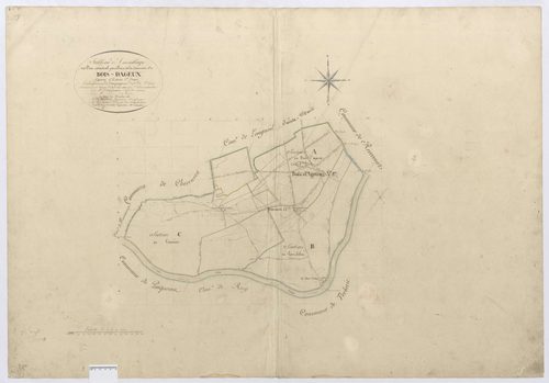 Longueil-Sainte-Marie - Cadastre napoléonien, tableau d'assemblage de Bois d'Ageux