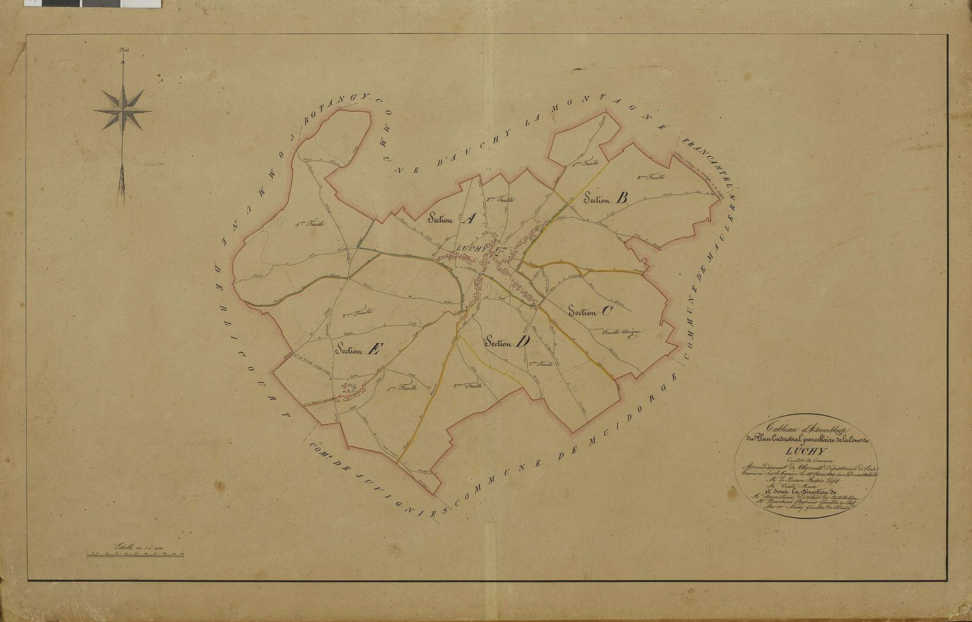 Luchy - Cadastre napoléonien, tableau d'assemblage