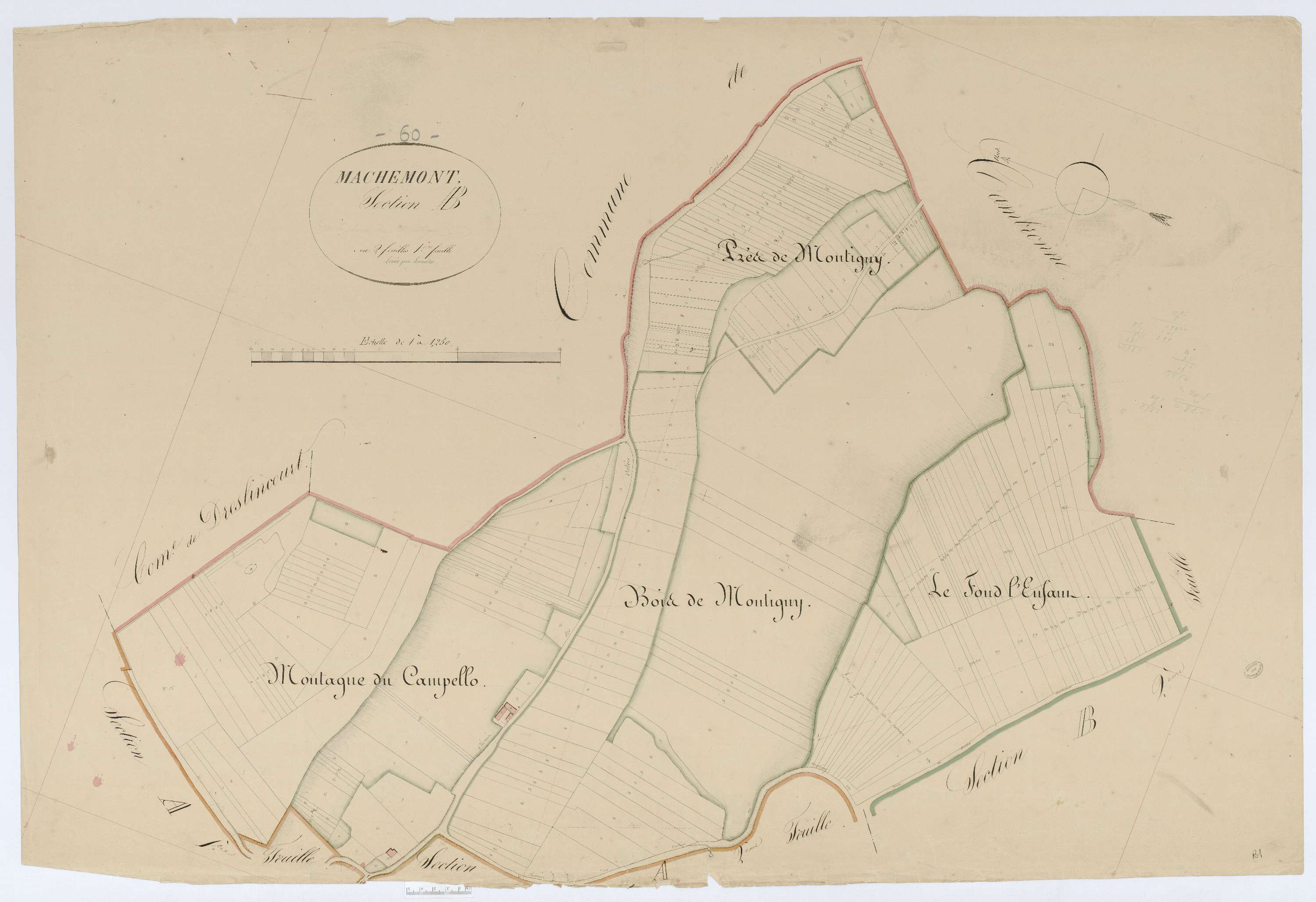 Machemont - Cadastre napoléonien, section B1