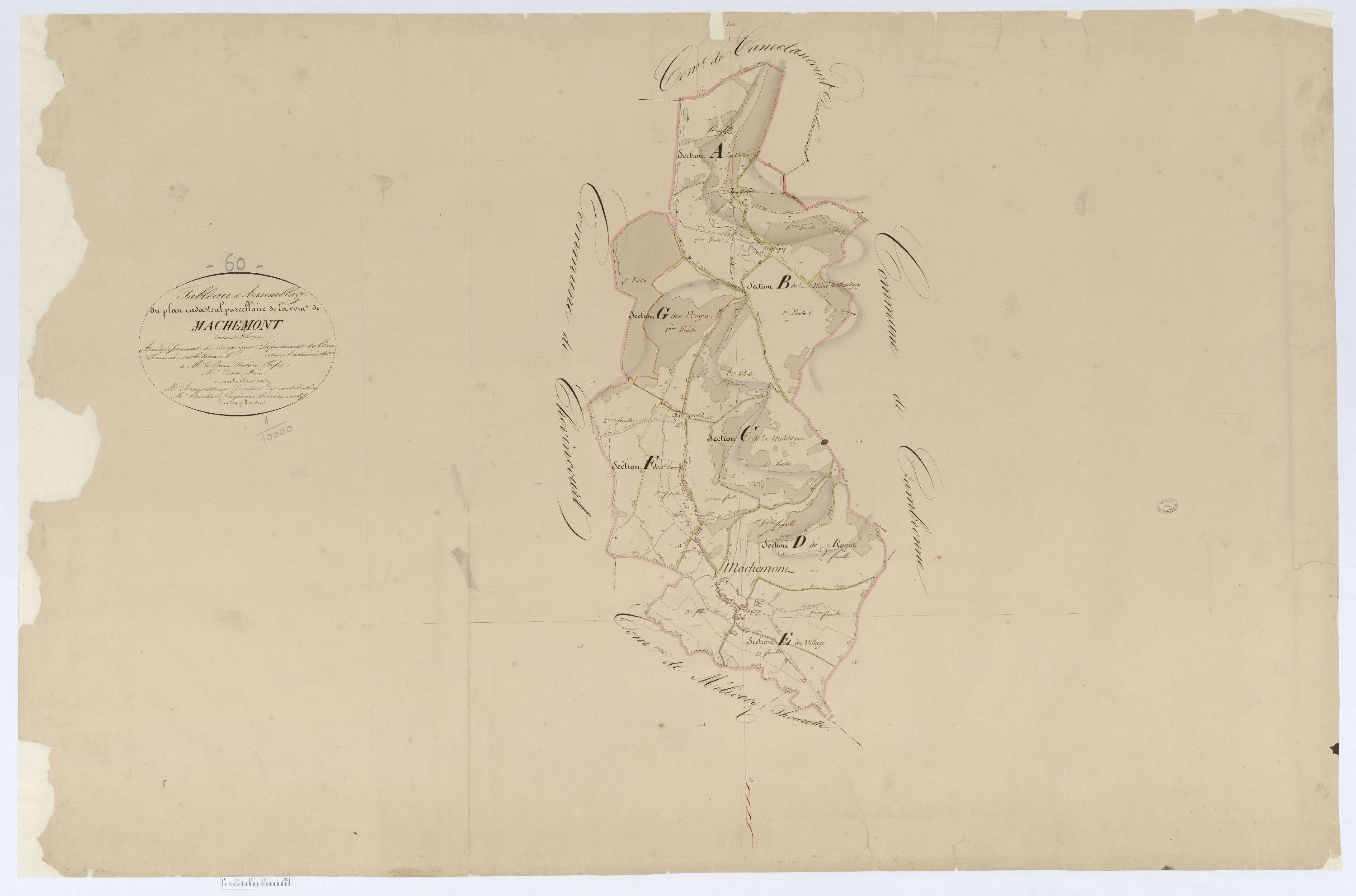 Machemont - Cadastre napoléonien, tableau d'assemblage