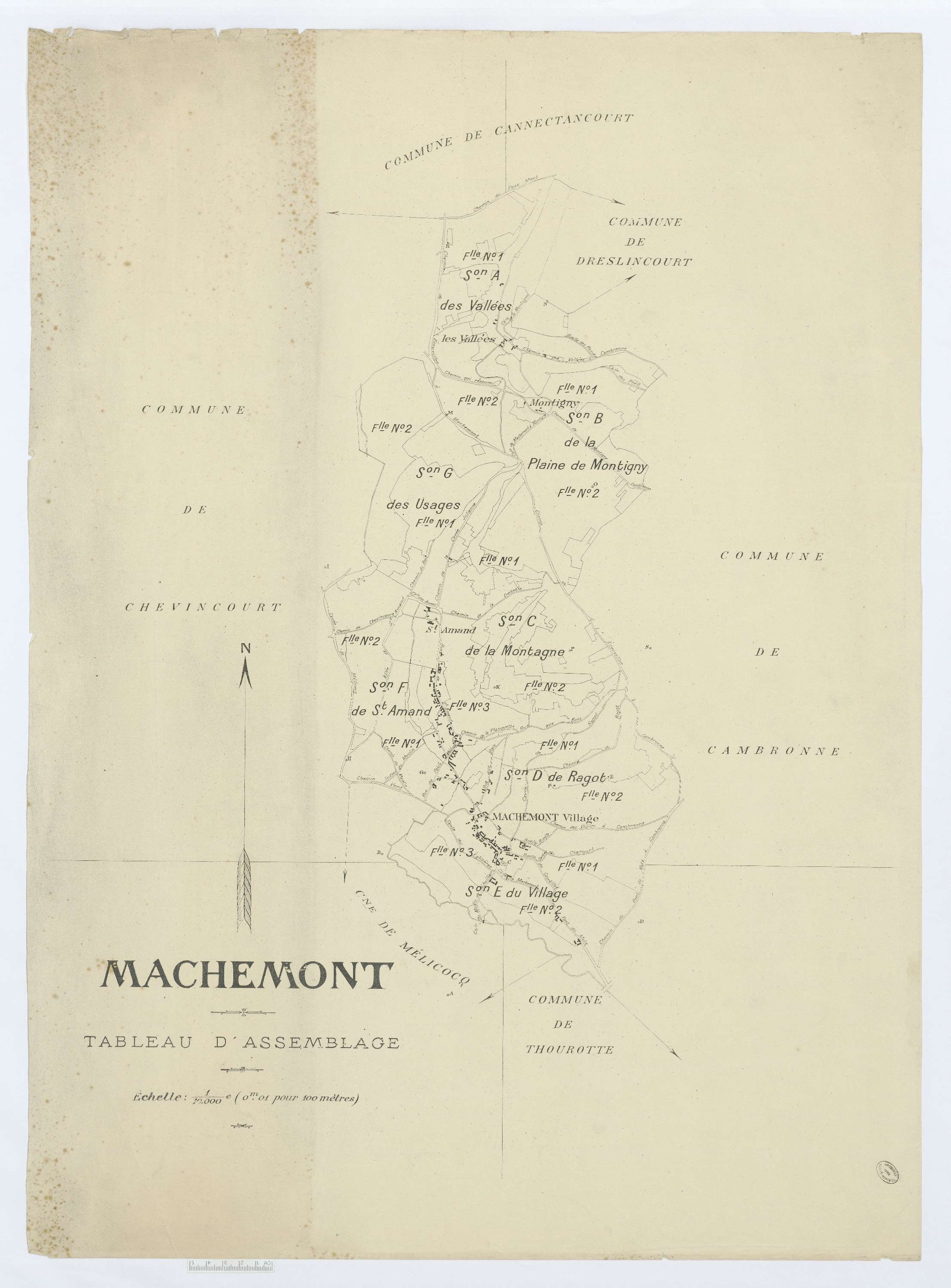 Machemont - Cadastre napoléonien (copie), tableau d'assemblage