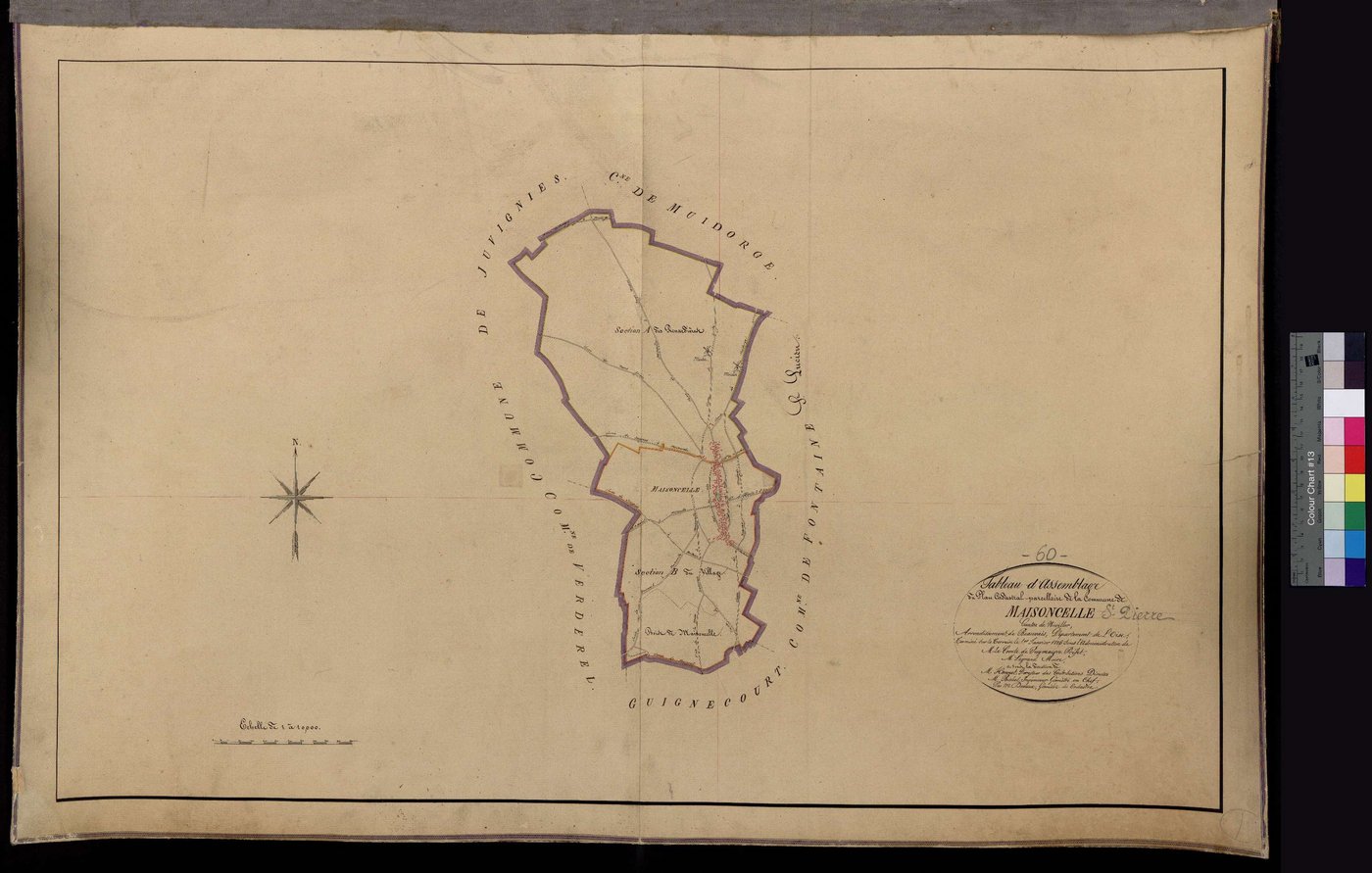 Maisoncelle-Saint-Pierre - Cadastre napoléonien, tableau d'assemblage