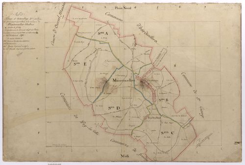 Maisoncelle-Tuilerie - Cadastre napoléonien, tableau d'assemblage