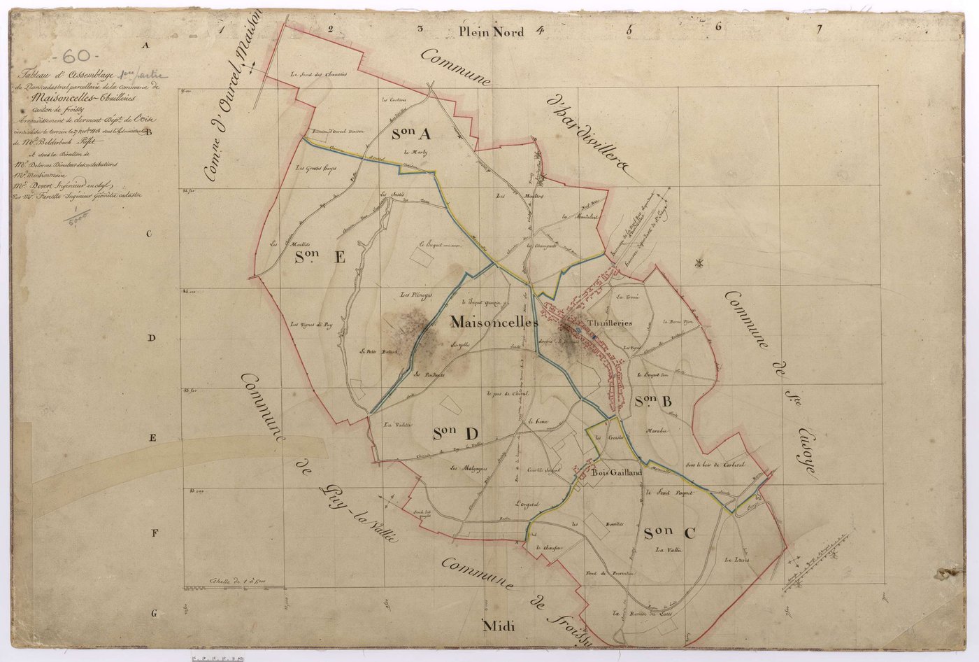 Maisoncelle-Tuilerie - Cadastre napoléonien, tableau d'assemblage