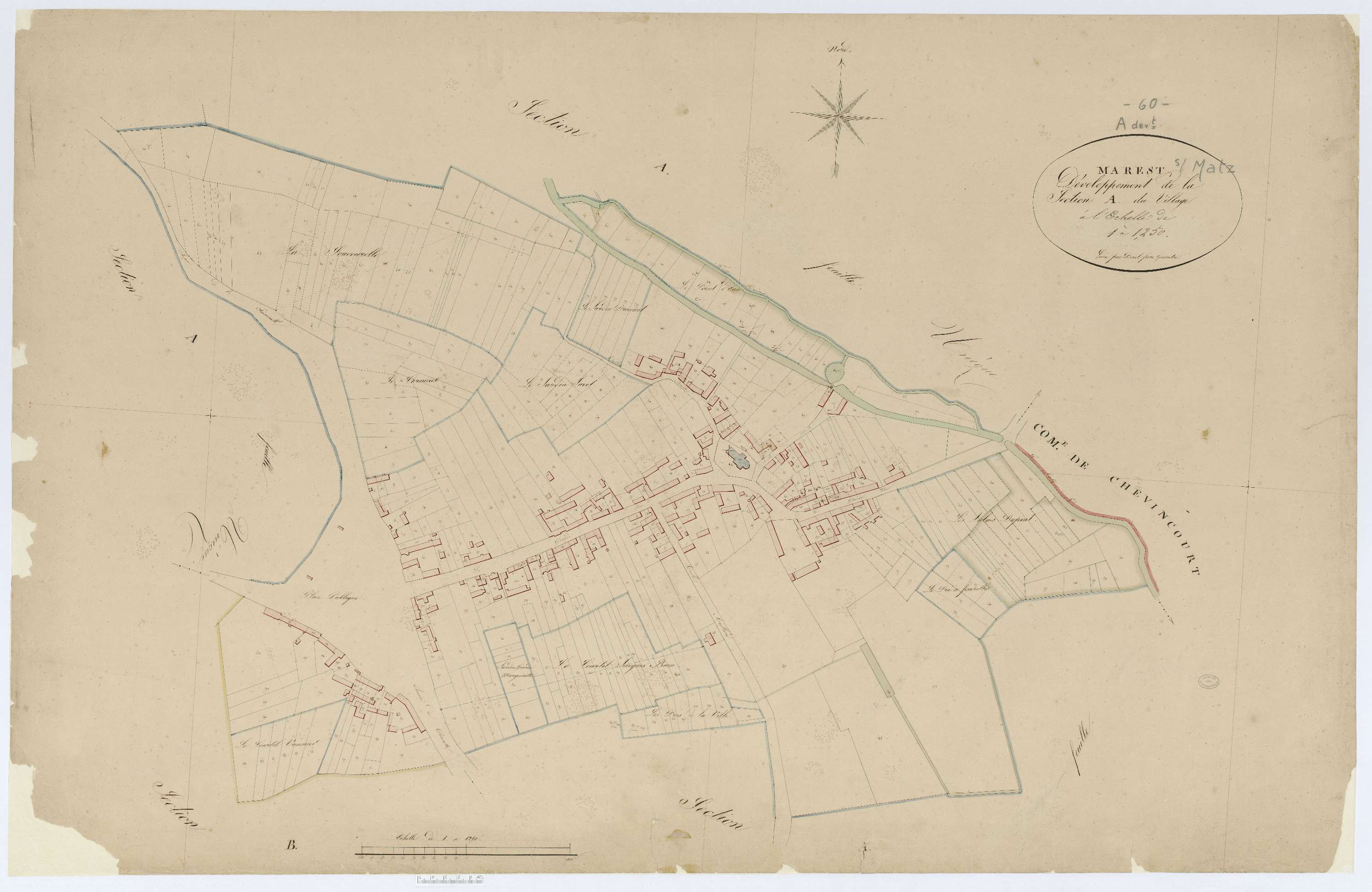 Marest-sur-Matz - Cadastre napoléonien, développement de la section A