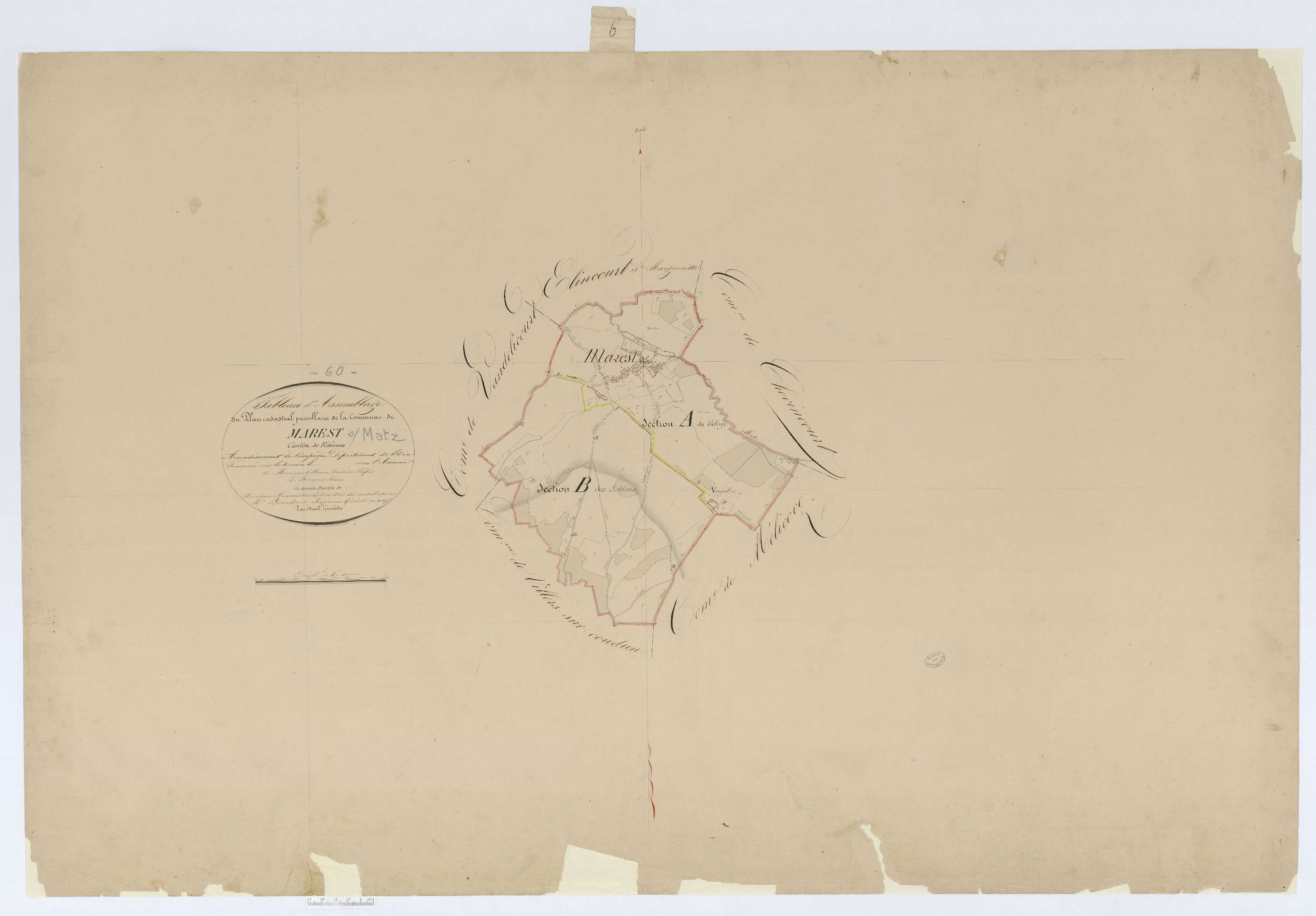 Marest-sur-Matz - Cadastre napoléonien, tableau d'assemblage