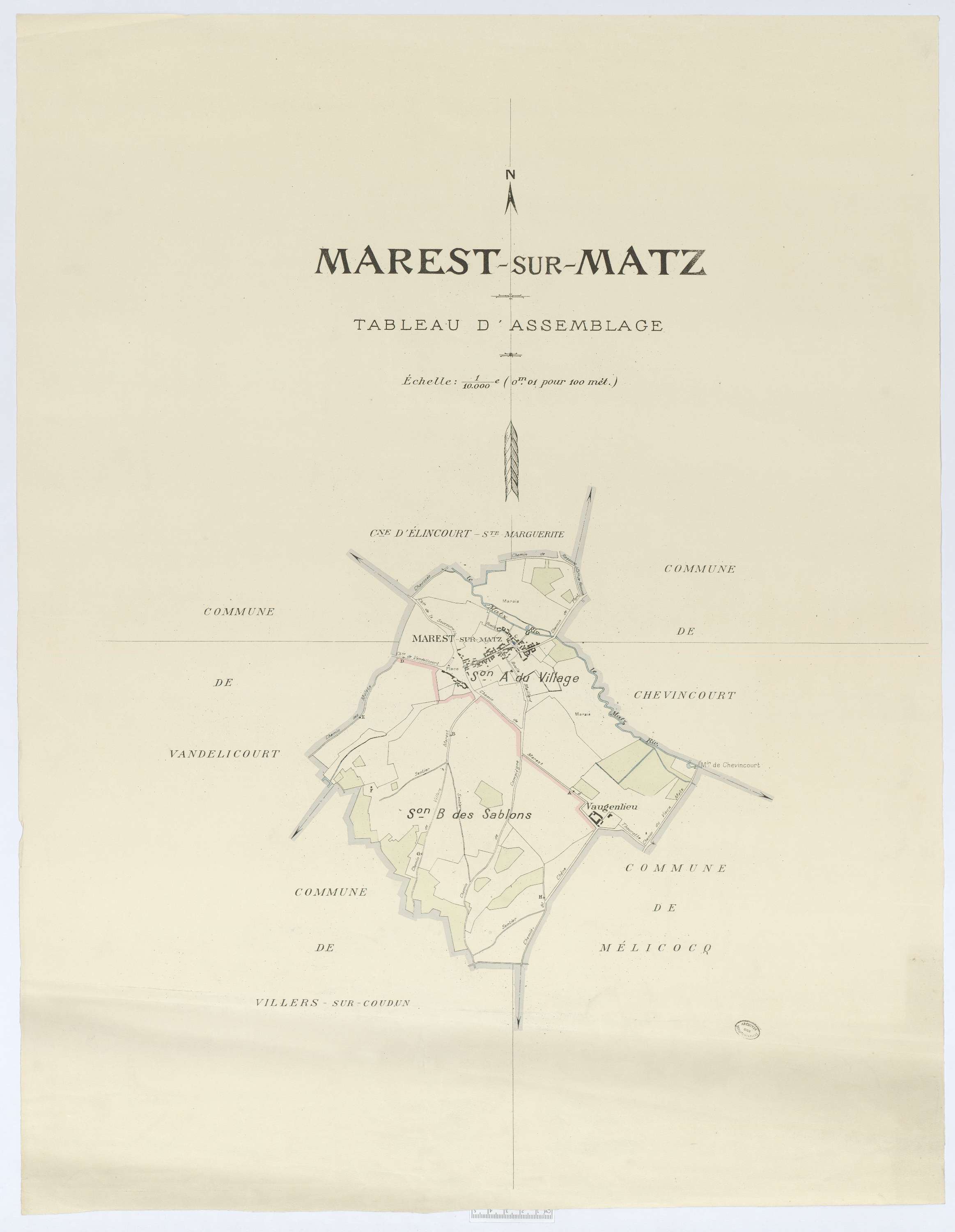 Marest-sur-Matz - Cadastre napoléonien (copie), tableau d'assemblage