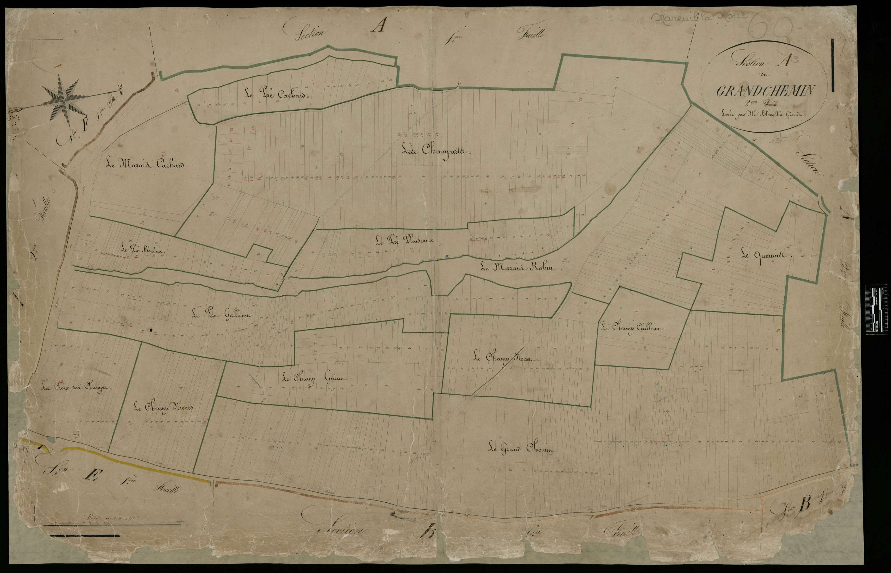 Mareuil-la-Motte - Cadastre napoléonien, section A3